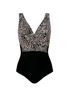 Picture of PLUS SIZE SWIM SUIT  BLACK WITH PRINTED BODICE